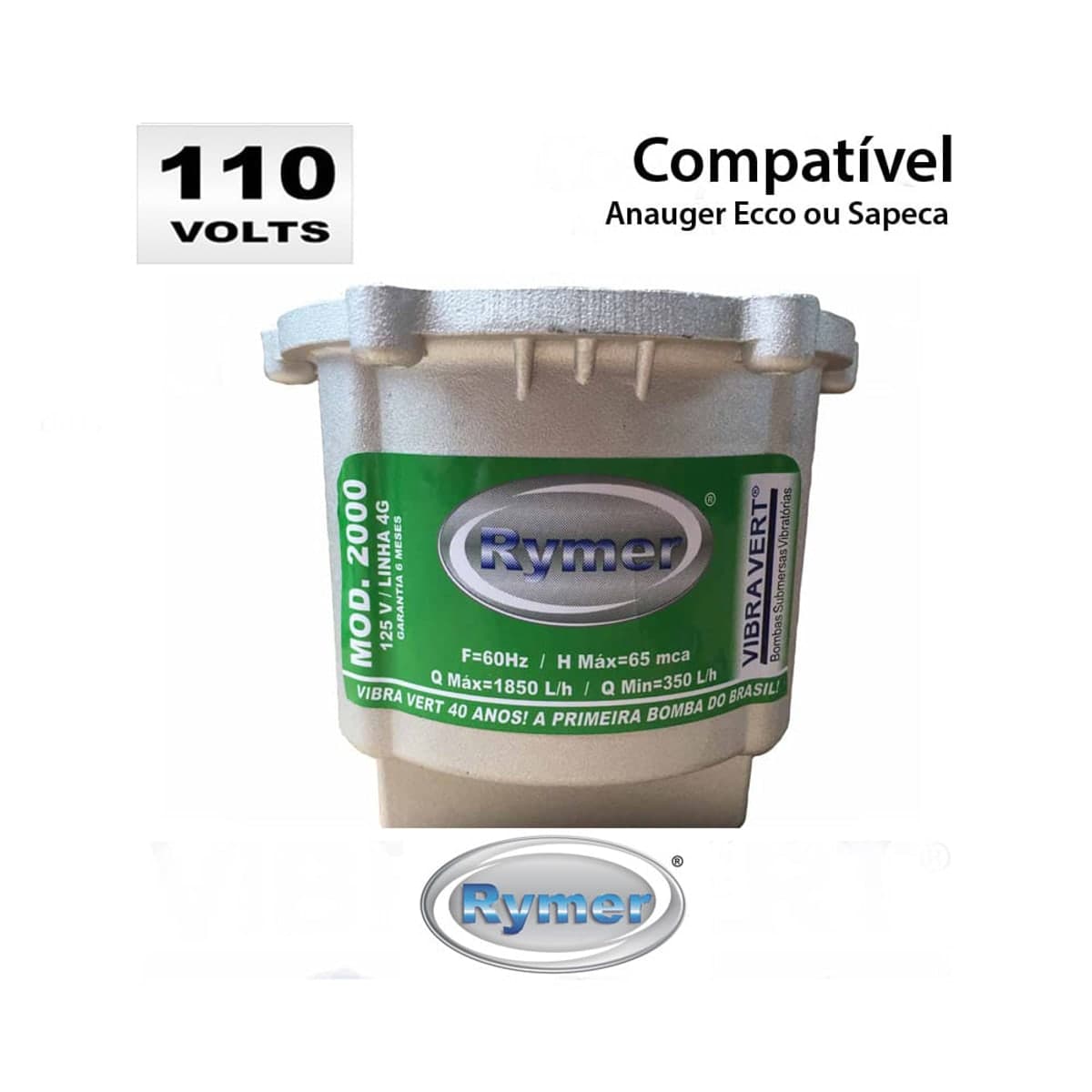 Caneca ou Motor que serve Bomba Submersa Vibratoria Modelo Rymer 2000 em 110/127V